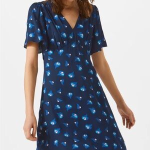 Jigsaw Mini Geo Navy Blue Tea Dress